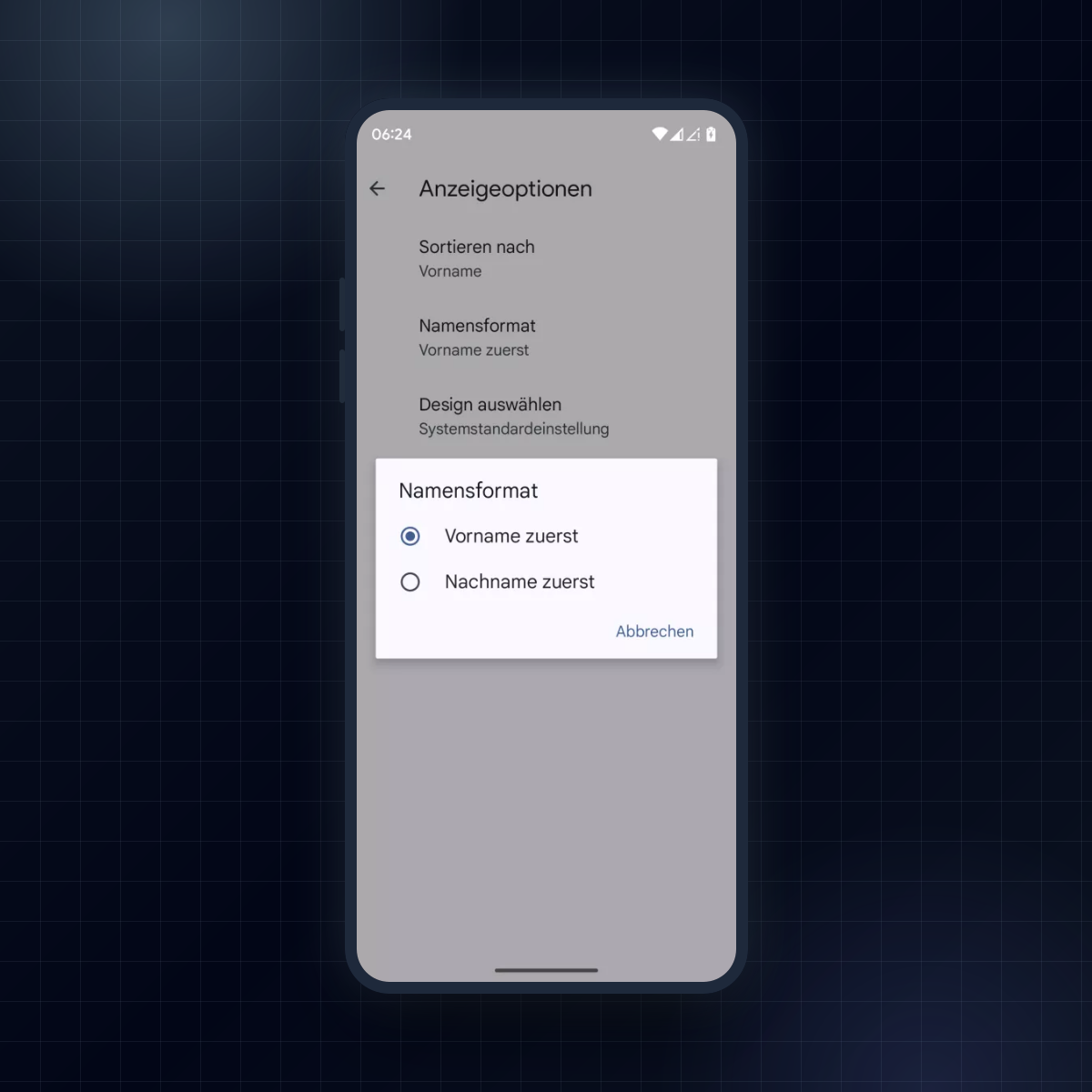 Android: Namensformat in der Anrufliste ändern