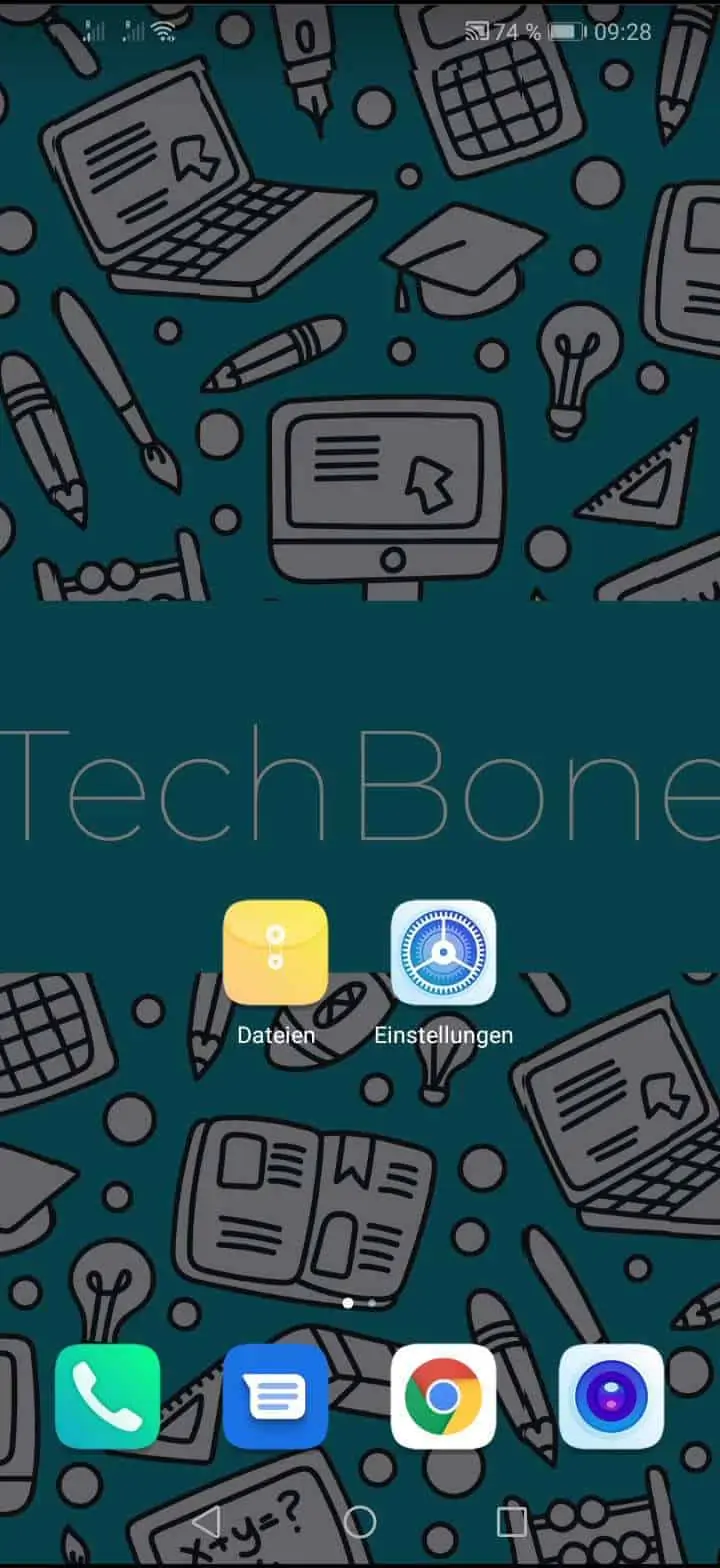 Ordner auf dem Startbildschirm erstellen – EMUI: Schritt 1 – Tippe und halte eine App die in einen Ordner verschoben werden soll