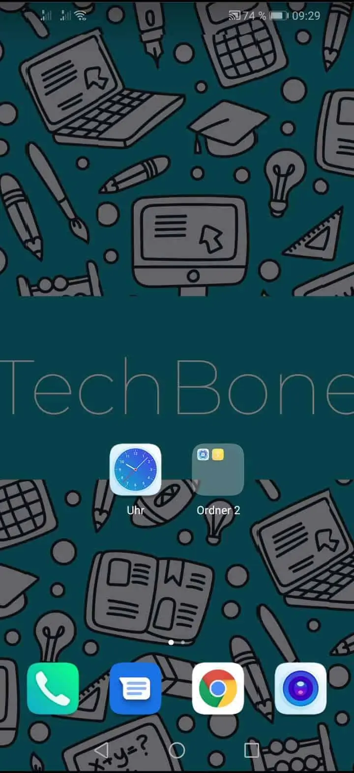 App einem Ordner hinzufügen – EMUI: Schritt 1 – Tippe und halte die gewünschte App