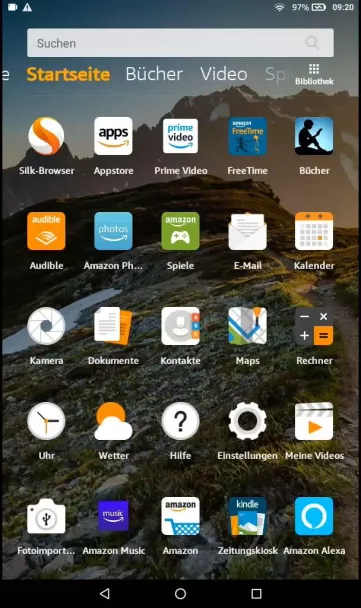 WLAN: Mittels WPS-Taste verbinden – Fire OS 6: Schritt 1 – Einstellungen öffnen