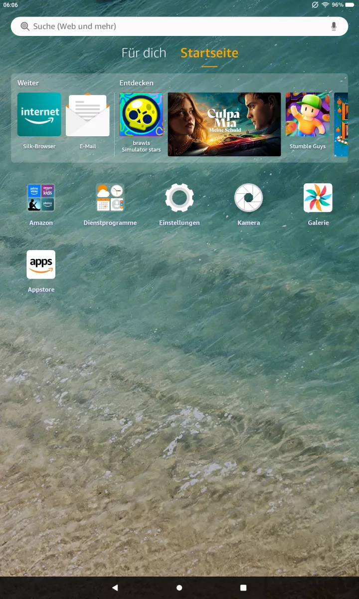 Apps über den Appstore installieren – Fire OS 8: Schritt 1 – Appstore-App öffnen
