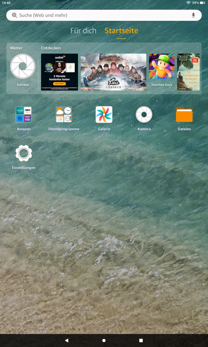 Bluetooth aktivieren oder deaktivieren – Fire OS 8: Schritt 1 – Einstellungen-App öffnen
