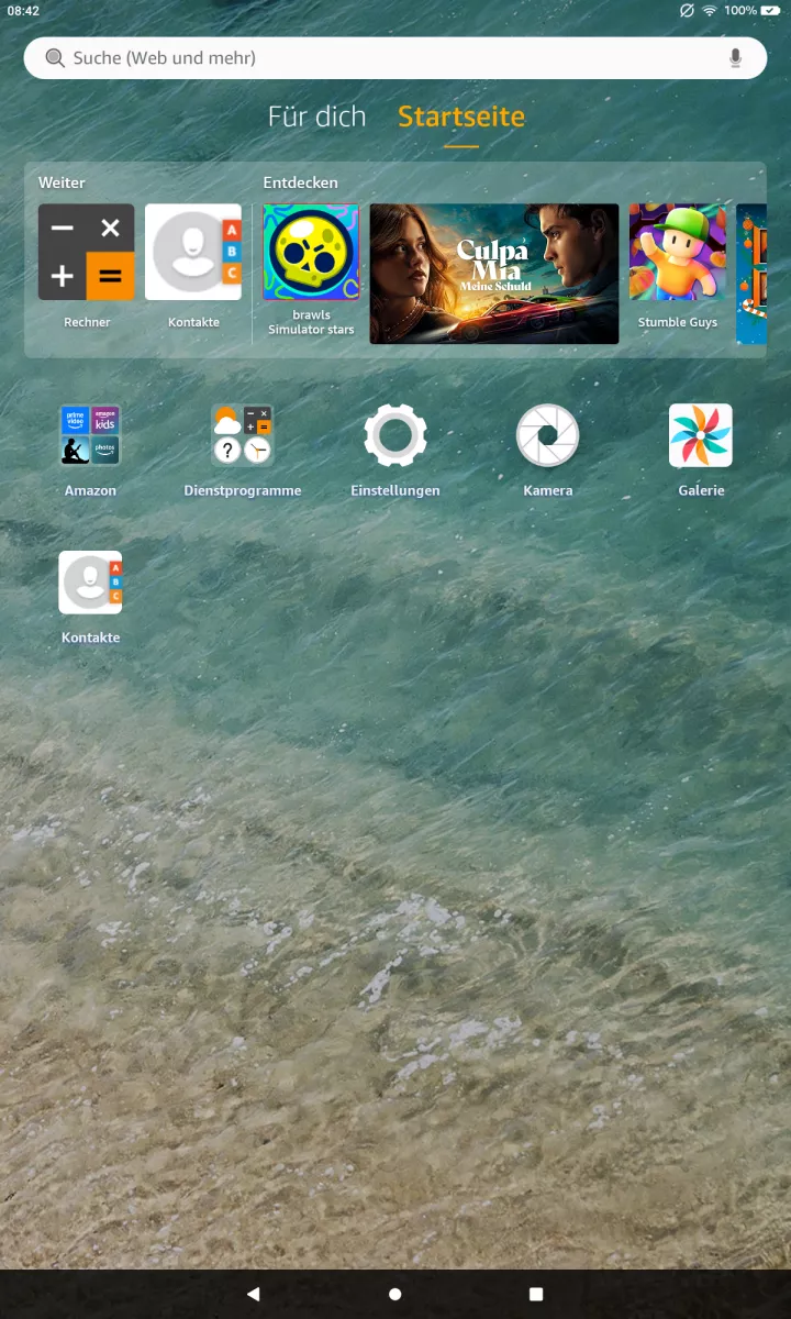 Namensformat in Kontakten ändern – Fire OS 8: Schritt 1 – Kontakte-App öffnen