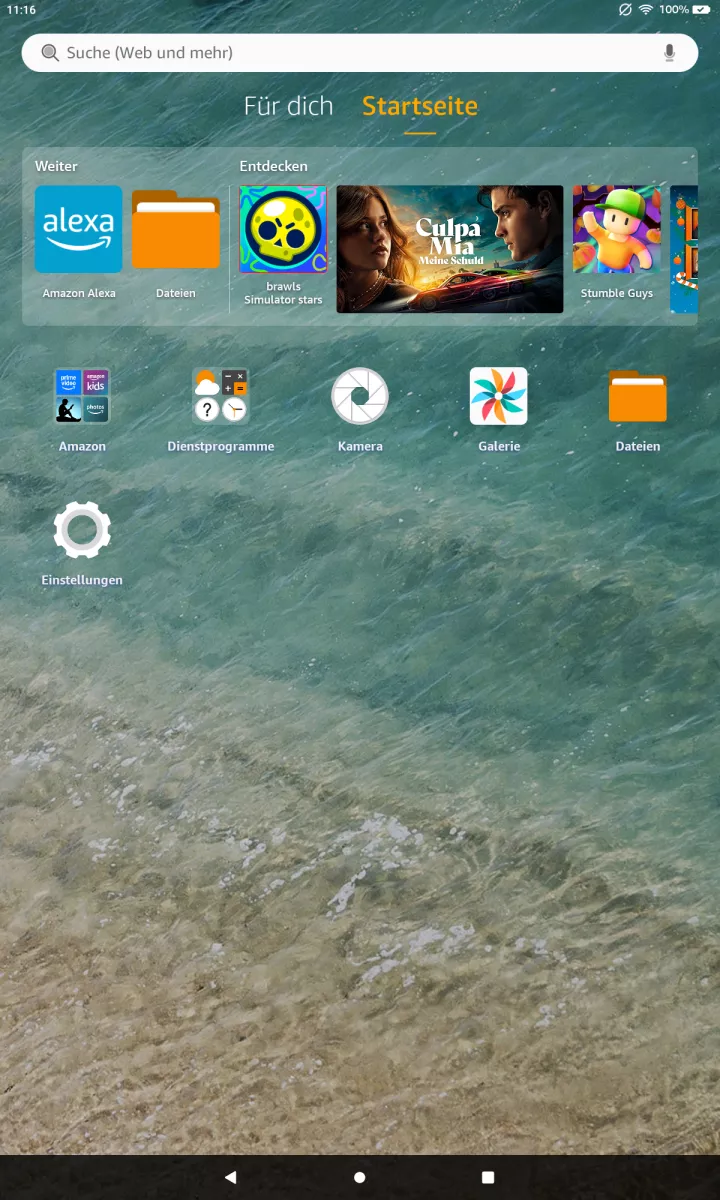 Apps im Splitscreen-Modus anzeigen – Fire OS 8: Schritt 1 – Kürzliche Apps öffnen