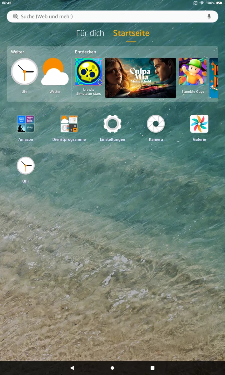 Timer-Ton in der Uhr-App ändern – Fire OS 8: Schritt 1 – Uhr-App öffnen