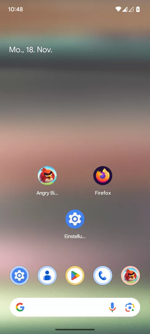 App vom Startbildschirm entfernen – Android 15: Schritt 1 – App auf Startbildschirm halten