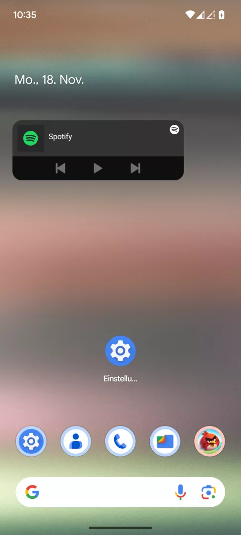 Widget vom Startbildschirm entfernen – Android 15: Schritt 1 – Widget auf Startbildschirm halten