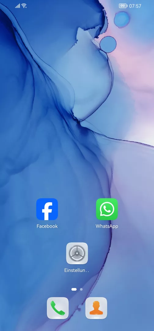 Startbildschirm: Apps entfernen – EMUI 12: Schritt 1 – App halten