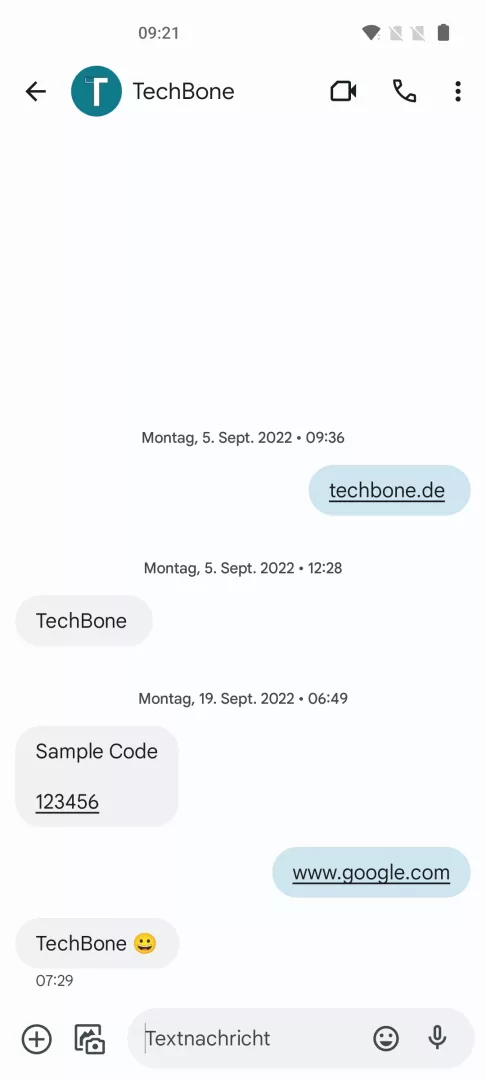 Tastatur: Sprache bei Eingabe ändern – Oxygenos 12: Schritt 1 – Beliebiges Textfeld öffnen