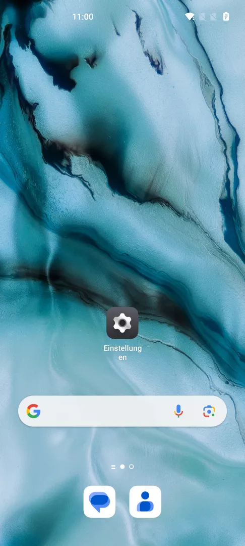 Startbildschirm: Google-Suche entfernen – Oxygenos 12: Schritt 1 – Google-Suchleiste halten