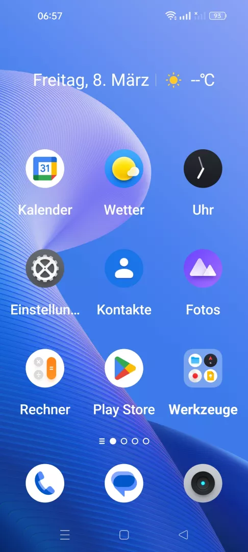 Einfacher Modus: Deaktivieren – Realme UI 3: Schritt 1 – Einstellungen öffnen (Einfacher Modus beenden)