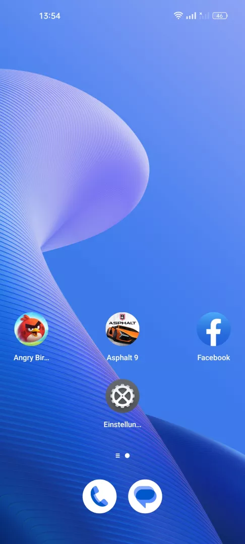 Widget zum Startbildschirm hinzufügen – Realme UI 3: Schritt 1 – Freie Fläche auf Startbildschirm halten