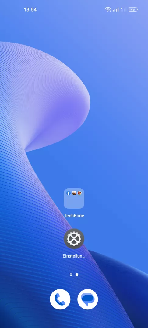 Ordner auf dem Startbildschirm umbenennen – Realme UI 3: Schritt 1 – Ordner auf Startbildschirm öffnen