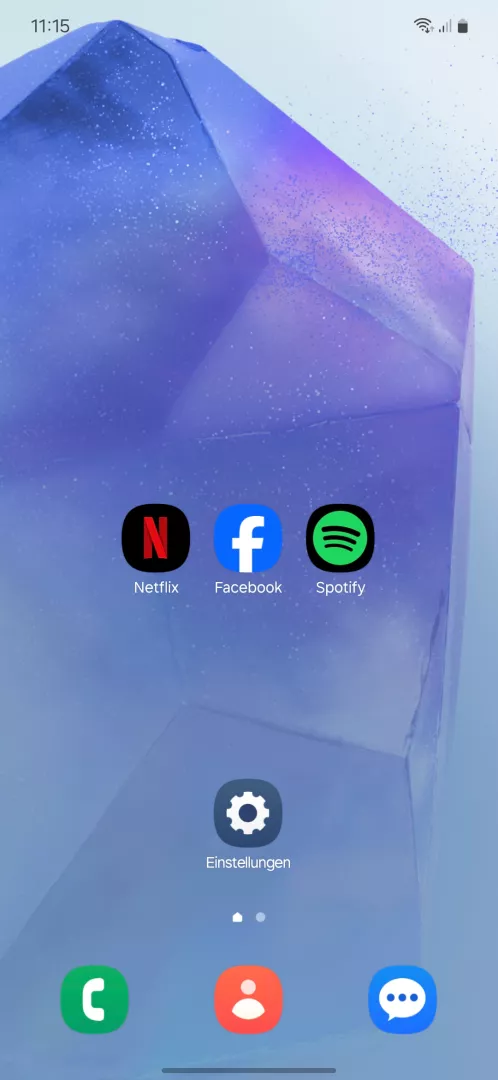 Apps vom Startbildschirm entfernen – One UI 6: Schritt 1 – App auf Startbildschirm halten