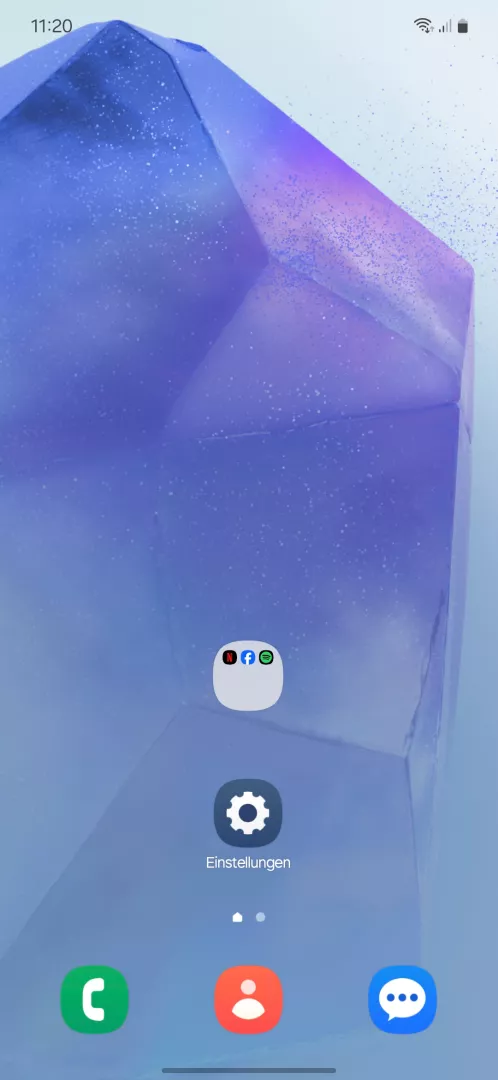 Ordner auf dem Startbildschirm umbenennen – One UI 6: Schritt 1 – Ordner auf Startbildschirm öffnen