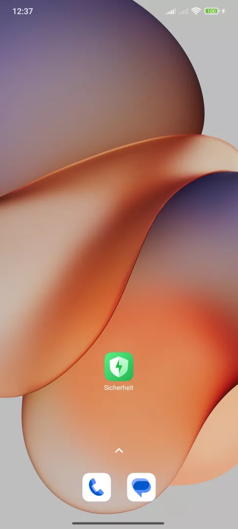 Datenverbrauch anzeigen – Hyperos 2: Schritt 1 – Sicherheit-App öffnen