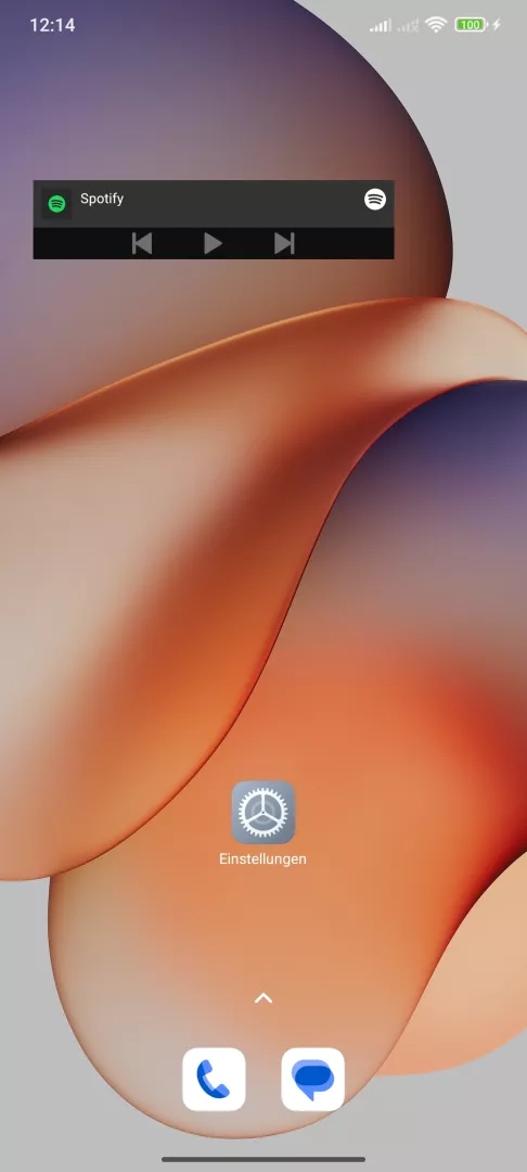 Widgets verschieben – Hyperos 2: Schritt 1 – Widget auf Startbildschirm halten
